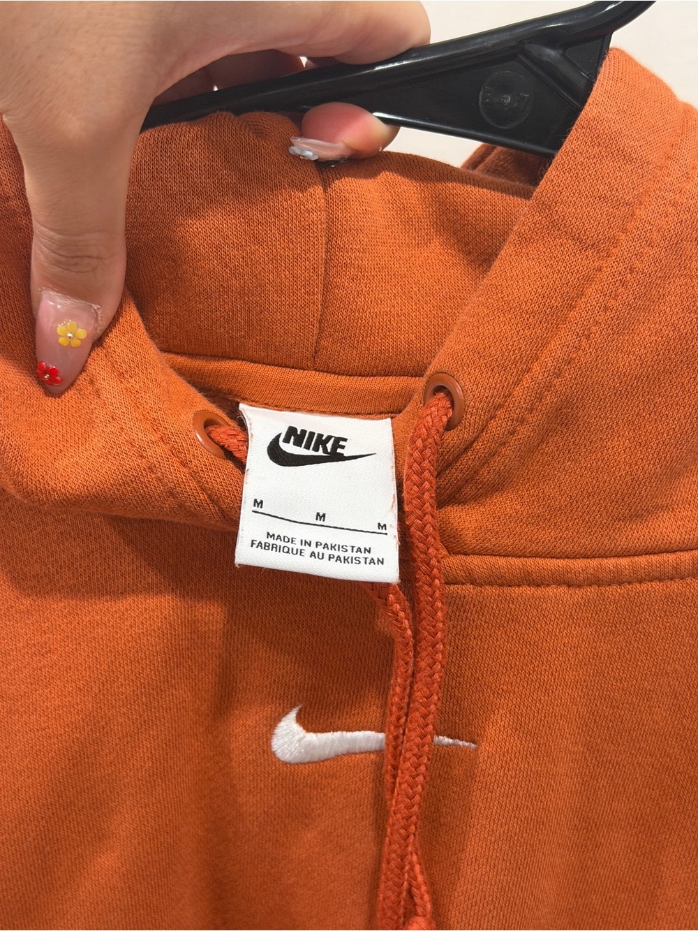 Nike Men's Orange Hooded Pullover Sweatshirt - Picture 3 of 3